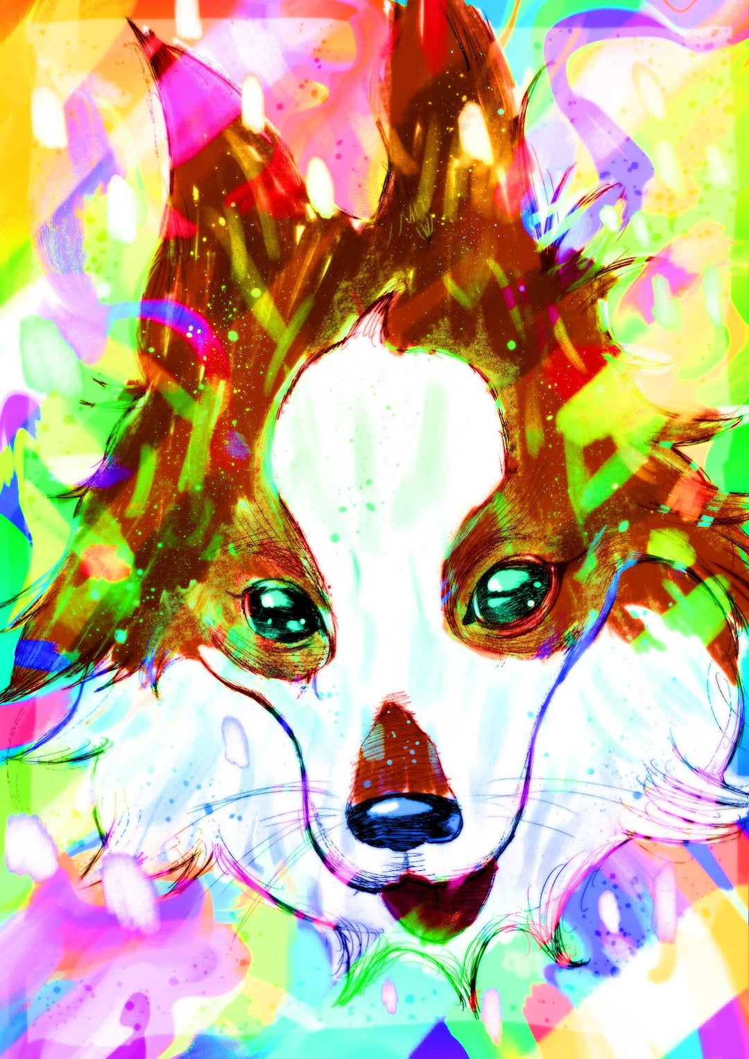 色の変わる“生きた似顔絵アート”